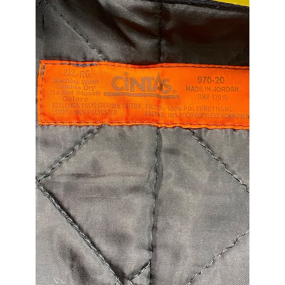 VTG Cintas Work Jacket Mens 2XL‎ Navy Mickey American Truetzschler Patch Quilted - Picture 3 of 14